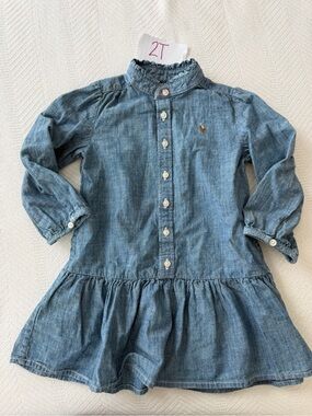 Ralph Lauren Chambray Button-Front Dress - Blue